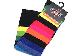 Striped knee highs rainbow mix Striped knee highs rainbow mix