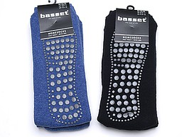 Plain men's socks with anti slip in jeans and navy Plain men's socks with anti slip in jeans and navy