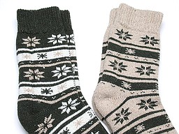 Men's thermo home socks with ice chrystals as print