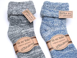 Thick woolen men's socks in denim and grey Thick woolen men's socks in denim and grey
