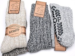 Nordic socks with wool and antislip sole