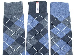 Argyled men's knee highs in blue tones Argyled men's knee highs in blue tones