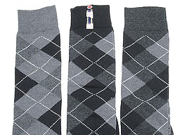 Men's knee highs with argyles in grey and black