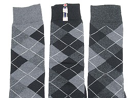 Men's knee highs with argyles in grey and black Men's knee highs with argyles in grey and black