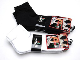 Biker socks with terry sole in black and white