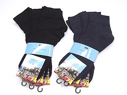 Men's biker socks with flat seam in black and navy