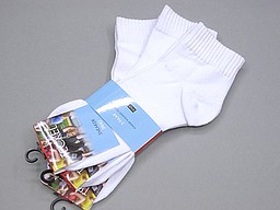 Men's biker socks with flat seam in white