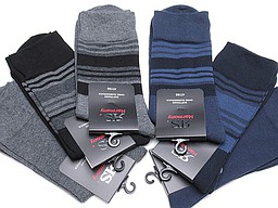 Big sized men's socks in grey and navy with stripes Big sized men's socks in grey and navy with stripes
