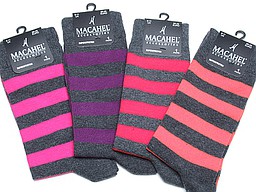 Dark grey socks for men with thick colored stripes