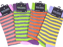 Mens socks with thin bright stripes