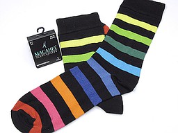 Men's socks with thick rainbow stripes
