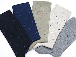 Teckel men socks with open squares pattern