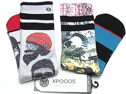 Xpooos men's socks with fred or harlem print