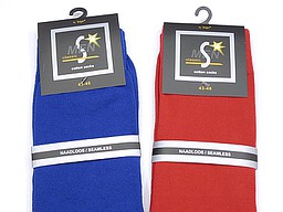 Plain cobalt blue and red socks for men