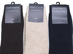 Cotton Marcmarcs men socks in brown, sand, and navy