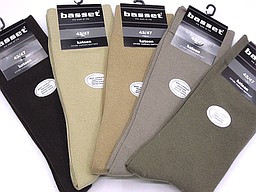 Plain mens socks basset label in brown and beige