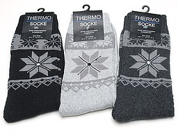 Hiking socks for men in black and grey with nordic prints