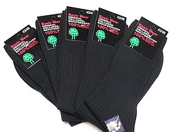 Seamless black socks 100% cotton