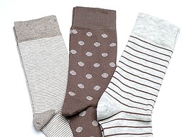 Beige socks with dost and stripes