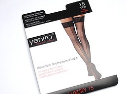 Black stocking with seam and lace