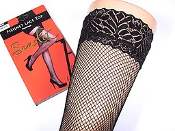 Hold ups with fine fishnet and lace Hold ups with fine fishnet and lace