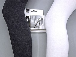 Plain tights in dark grey and ecru