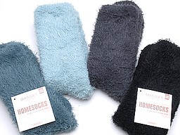 Bed socks in eucalyptus with ice blue, or grey with black Bed socks in eucalyptus with ice blue, or grey with black