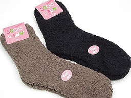 Soft ladies bed socks in light brown and black Soft ladies bed socks in light brown and black