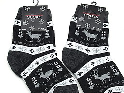 Women's thermo home socks with winter print