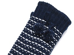 Warm and thick home socks with pom pom and lurex