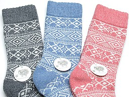 Warm and thick woolen home socks with nordic design