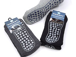 Homesocks with anti-slip in grey and black