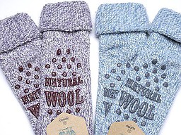 Woolen homesocks in lilac and blue