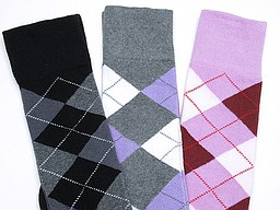 Argyle knee highs in black, grey, and lilac Argyle knee highs in black, grey, and lilac