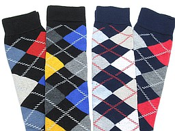 Knee highs for ladies with colored argyles