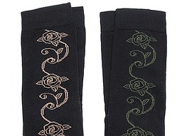 Macahel women's knee highs with rose branch