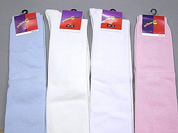 Plain womens knee high socks in pastel shades