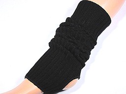 Black leg warmers for ballet with open heel