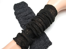 Legwarmers with mohair in grey and brown