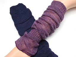 Legwarmers with mohair in navy and lavender