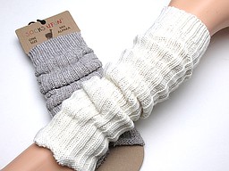 Legwarmers with wool in beige and ivory Legwarmers with wool in beige and ivory