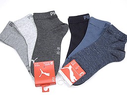 Ladies puma quarter socks in grey and blue tones Ladies puma quarter socks in grey and blue tones