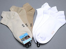 Seamless beige and white sneaker socks with high heel Seamless beige and white sneaker socks with high heel