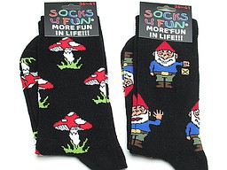 Black women's socks with mushromm and gnome Black women's socks with mushromm and gnome