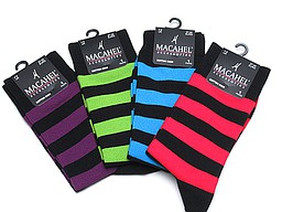 Women's socks with colorful thick stripes