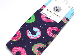 Purple women's socks with donuts