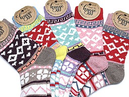 Thick women's socks with danish hygge prints