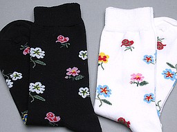 Seamless women's socks with small flowers Seamless women's socks with small flowers