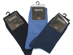 Blue women's socks from teckel without seam Blue women's socks from teckel without seam